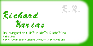 richard marias business card